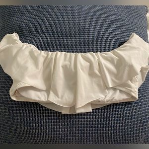 Trina Turk White RuffleBikini Top